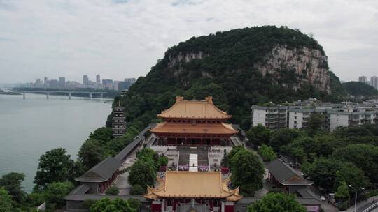 航拍广西柳州柳江两岸城市景观 4k