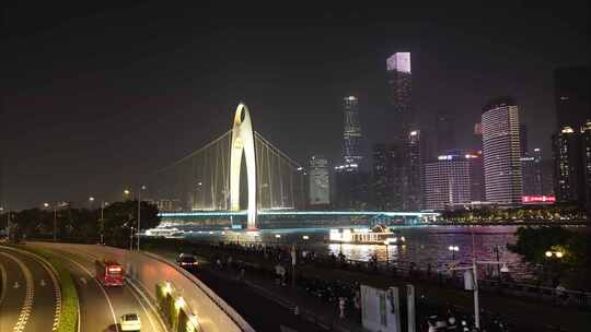 2023广州海珠猎德大桥珠江新城延时