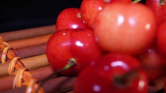 美食夏季樱桃车厘子水果视频素材模板下载