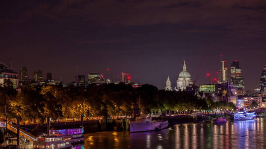 滑铁卢大桥夜景延时