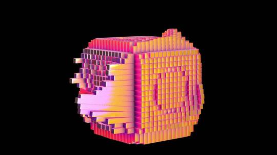 裸眼3d box方格正方体mapping视频素材模板下载