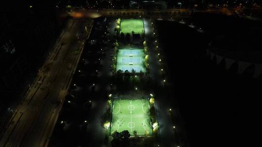 上海东方体育中心夜景4K航拍