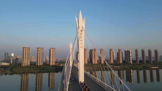 西安渭河元朔大桥浐灞4K航拍2视频素材模板下载