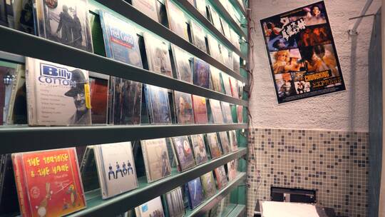 复古港风八九十年代唱片电影海报4k素材