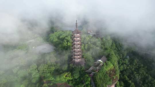 永康方岩风景区 塔 云海中的塔