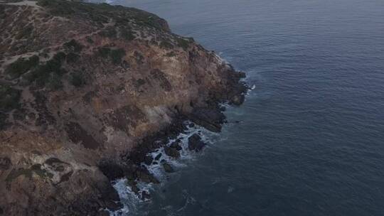 岩石海滩海岸_航拍