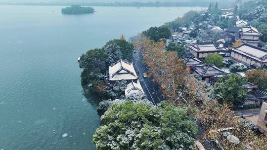 【4K航拍】2022杭州西湖湘湖雪景