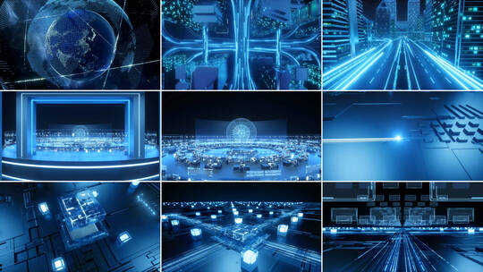 科技智能城市穿梭芯片数据时代片头AE模板高清AE视频素材下载