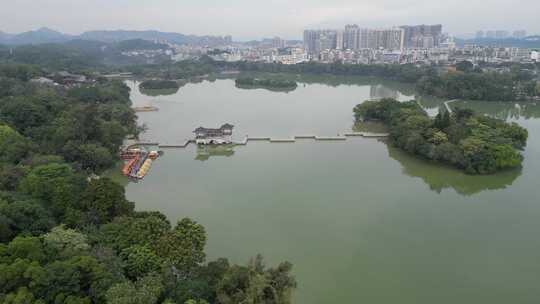 航拍广东惠州西湖景区