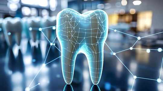 科技感3D牙齿模型展示