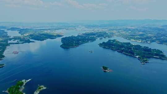 长寿湖湖泊岛屿水库湖水