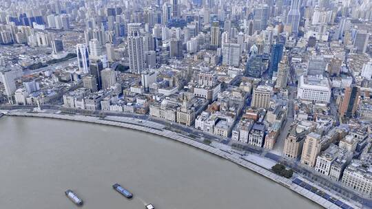 上海外滩延时航拍视频素材模板下载