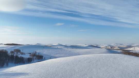 广阔雪原冬日自然风光