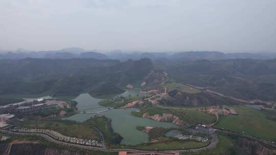 湖南郴州高倚岭风景区丹霞地貌航拍