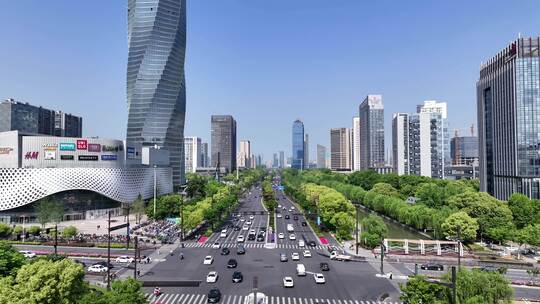 杭州滨江区城市风光航拍