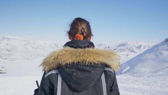 女人，雪衣，格陵兰岛，雪