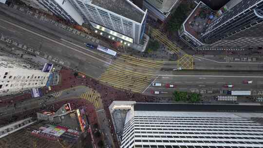 香港铜锣湾密集建筑航拍