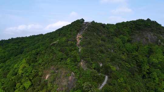 航拍深圳阳台山森林公园大阳台登山道