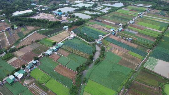 大面积农业农田航拍