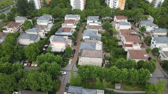 上海浦东新区康桥镇商业住宅别墅全景4K航拍