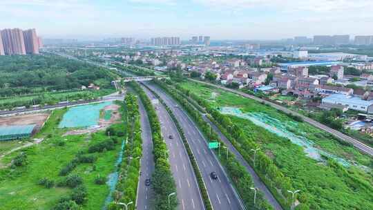 航拍城市快速路