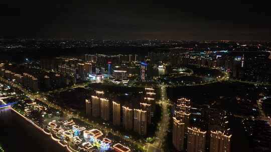 太仓科教新城南郊海运堤夜景延时