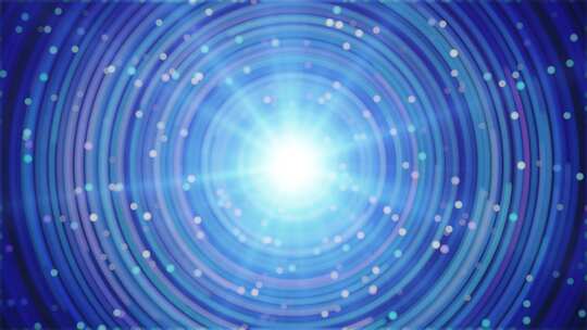 蓝色圆圈螺旋粒子闪耀粒子光线演出背景