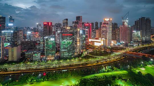 深圳南山科技园高新园夜景延时