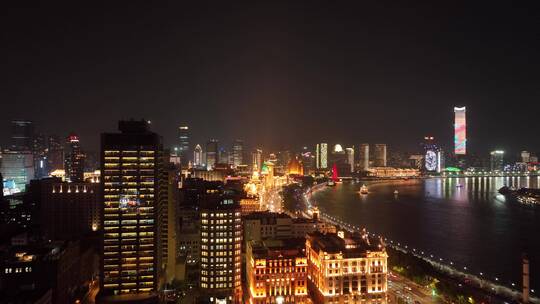 上海外滩夜景航拍