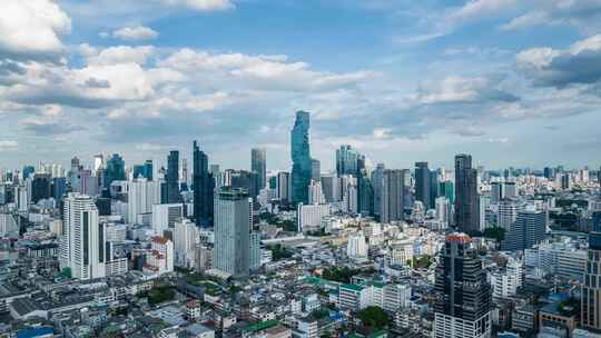 原创 泰国曼谷城市高楼天际线延时航拍风光