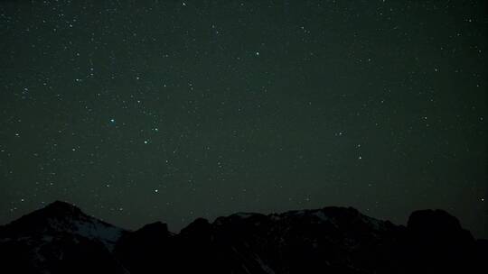 夜空繁星满山剪影视频素材模板下载