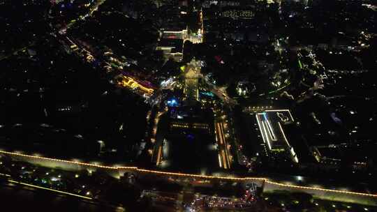 江苏南京城市夜景灯光中华门东秦淮河夜景