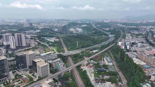 深圳龙岗区铁路线航拍