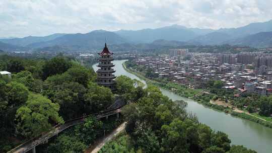 龙岩漳平振文塔东山塔九龙江榉子洲公园龙江