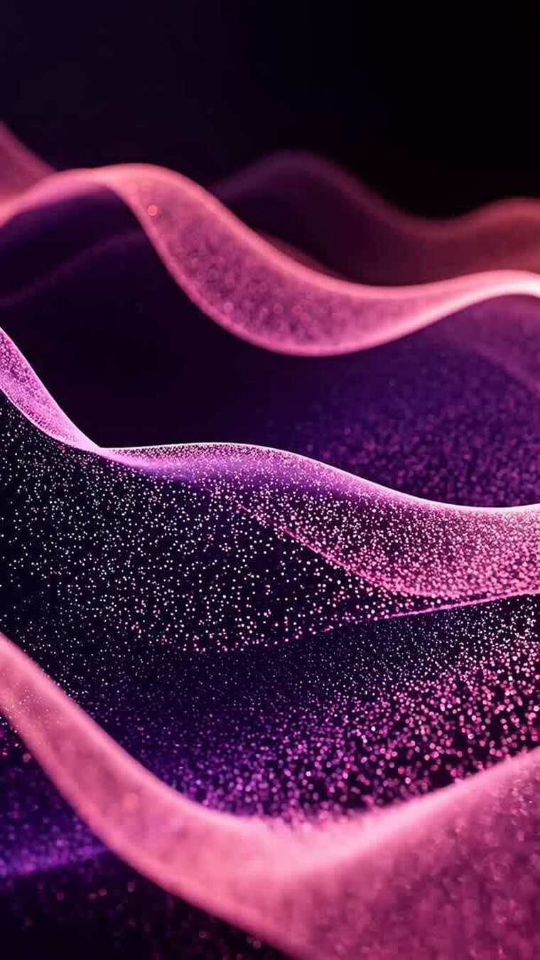 紫色粒子光效波浪素材