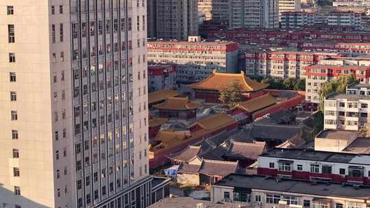 太原迎泽大街航拍城市风光