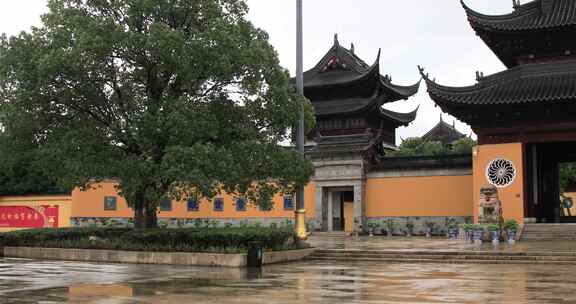 苏州重元寺古建筑 雨天雨景