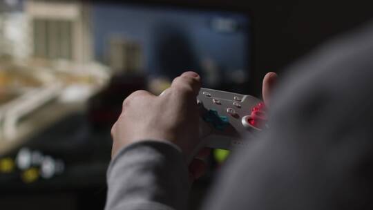 玩家打游戏特写镜头视频素材模板下载