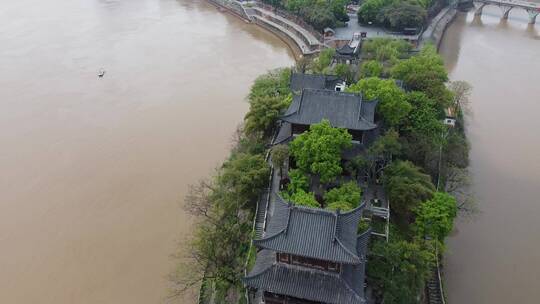 航拍衡阳石鼓书院