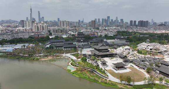 广州文化馆建筑航拍