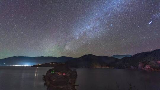 泸沽湖双子座流星雨视频素材模板下载