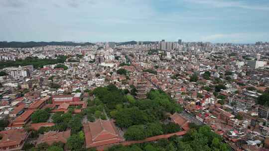 福建泉州古西街开元寺航拍