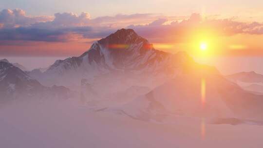 大气雪山 日照金山