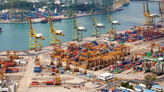 新加坡集装箱港口视频素材模板下载