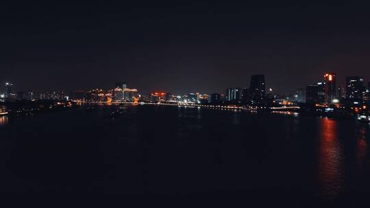 上海卢浦大桥夜景延时航拍