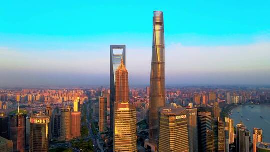 上海中心大厦航拍视频素材模板下载