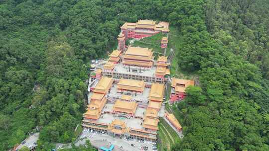 广东东莞大岭山森林公园观音寺航拍