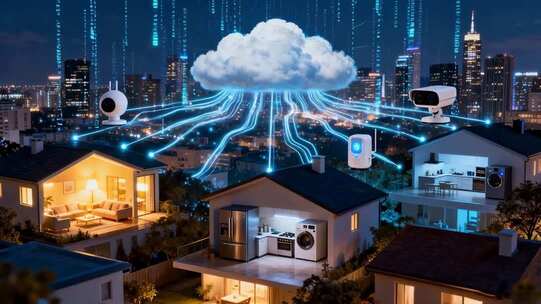 城市家居场景下的云服务概念素材