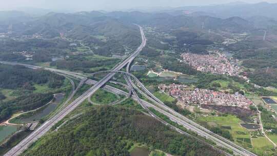 航环拍4K江罗深岑广台高速佛山高明高村互通