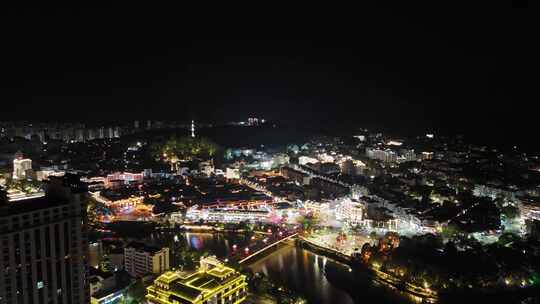 福建泰宁古城夜景灯光航拍